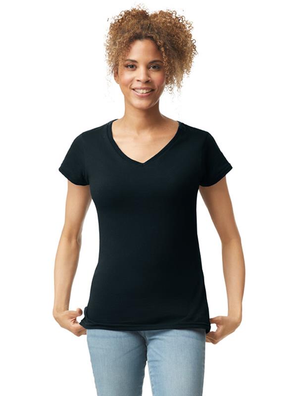 Gildan Softstyle Ringspun 150 Regular Fit V Neck Tee Ladies