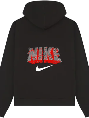 Nike Black & Red Brick Hoodie - Image 4