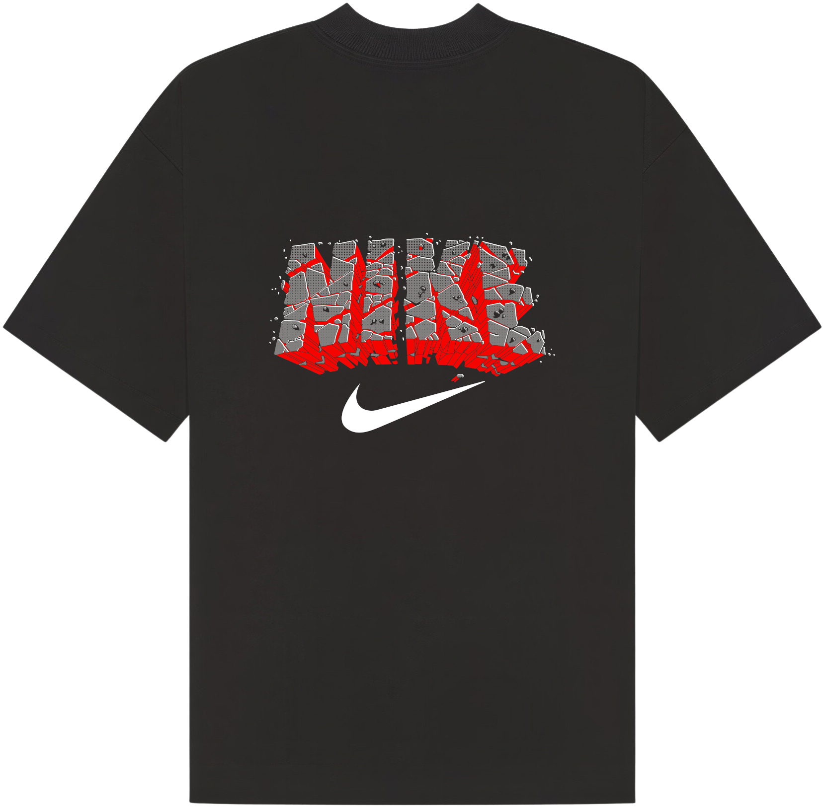 Nike Black & Red Brick T-Shirt - Image 2