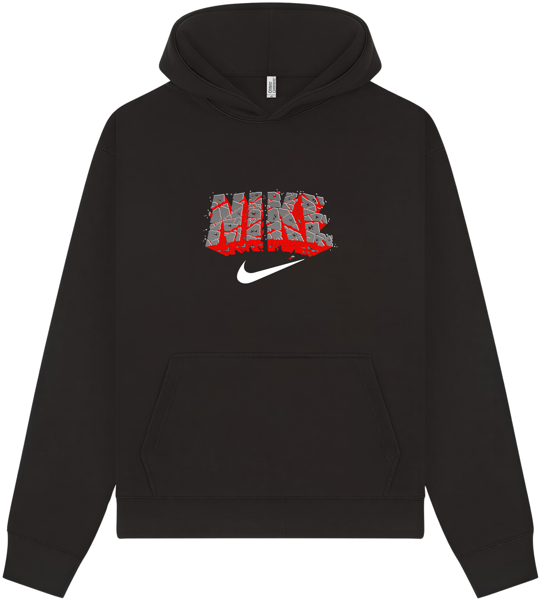 Nike Black & Red Brick Hoodie - Image 3