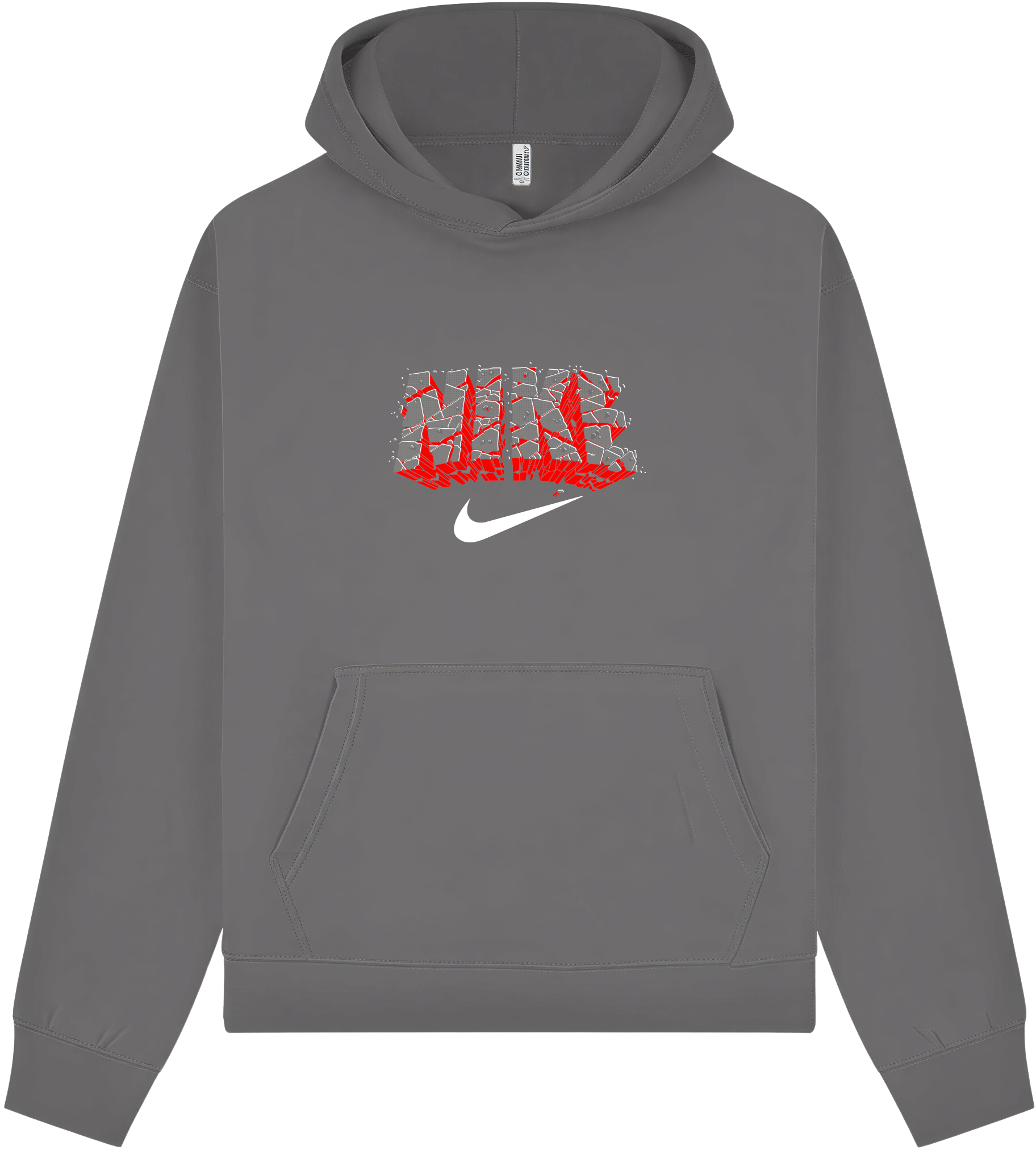 Nike Black & Red Brick Hoodie - Image 5