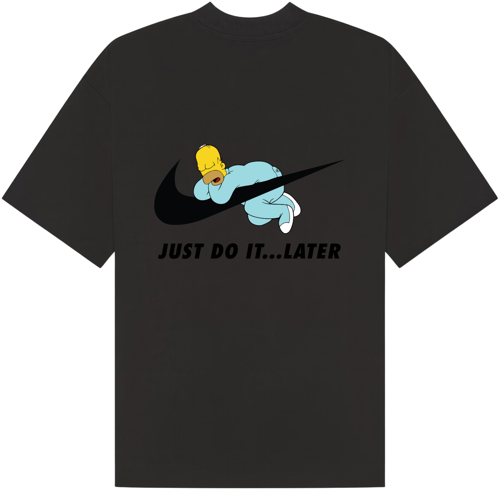 Nike Homer Simpson Sleeping Just Do It Later T-Shirt - Image 4