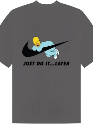 Nike Homer Simpson Sleeping Just Do It Later T-Shirt - Image 6