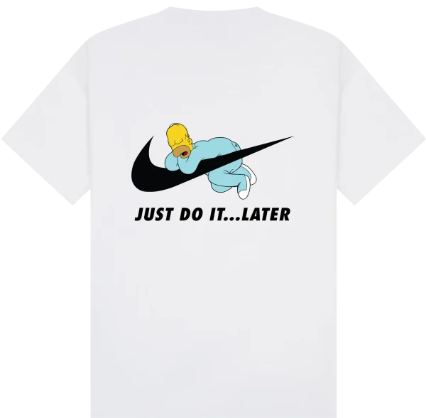 Nike Homer Simpson Sleeping Just Do It Later T-Shirt