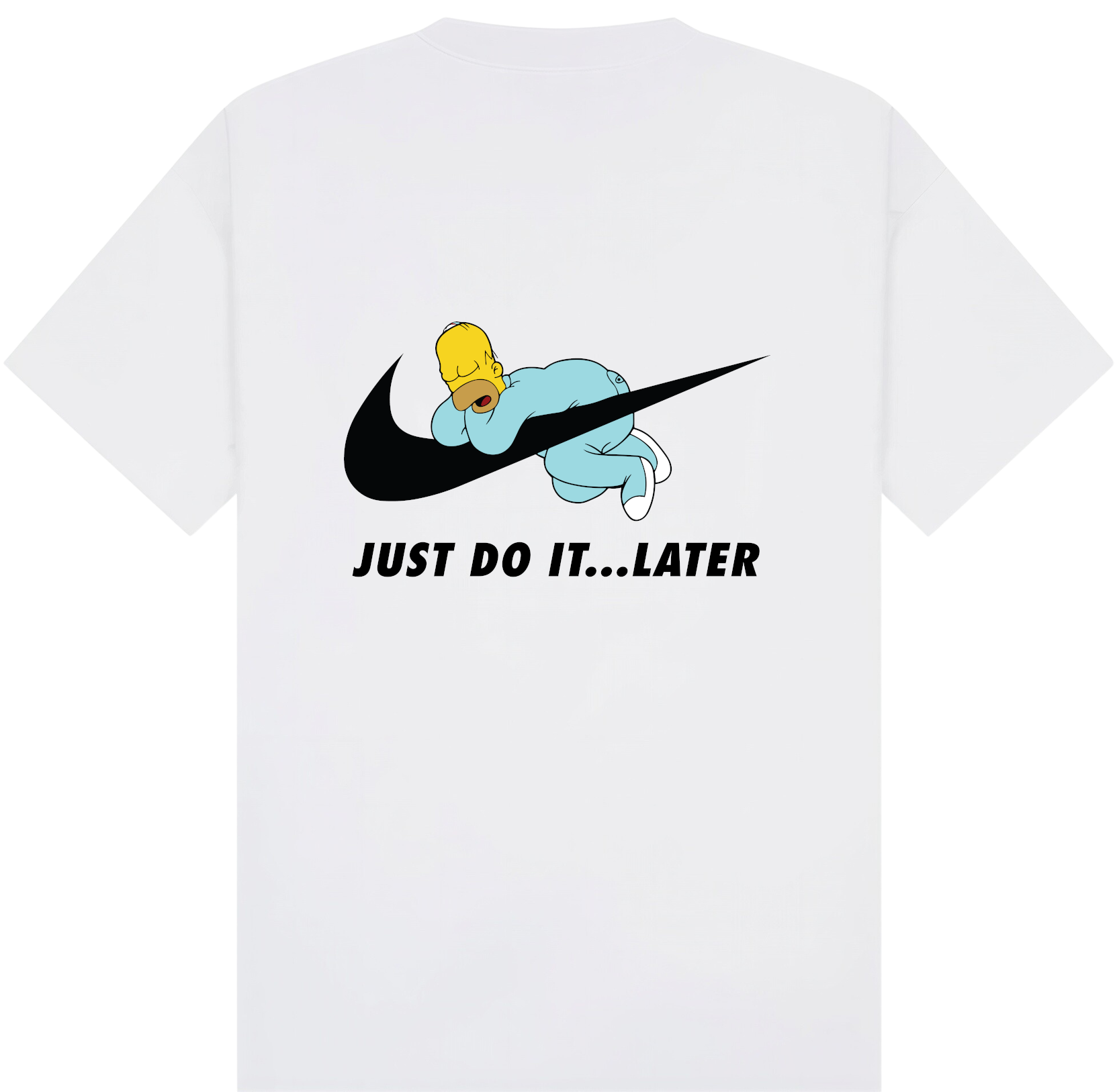 Nike Homer Simpson Sleeping Just Do It Later T-Shirt - Image 2