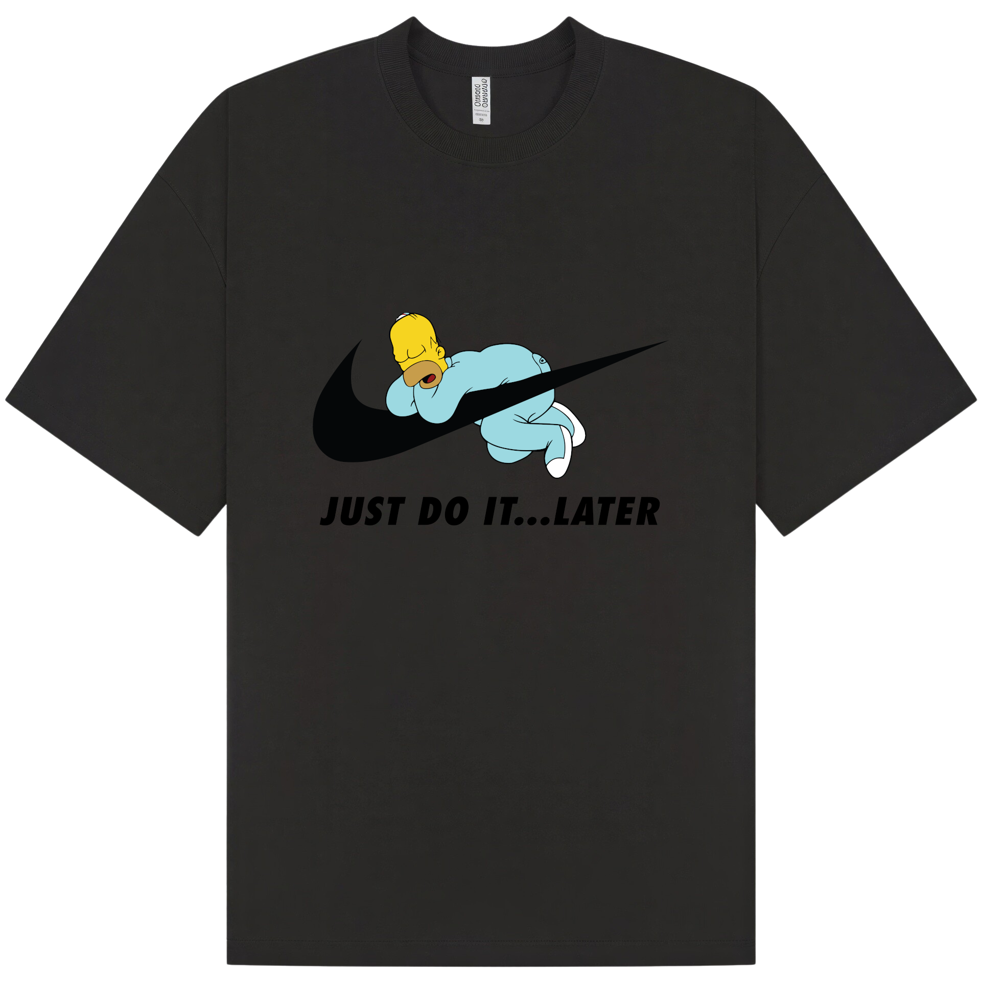 Nike Homer Simpson Sleeping Just Do It Later T-Shirt - Image 3