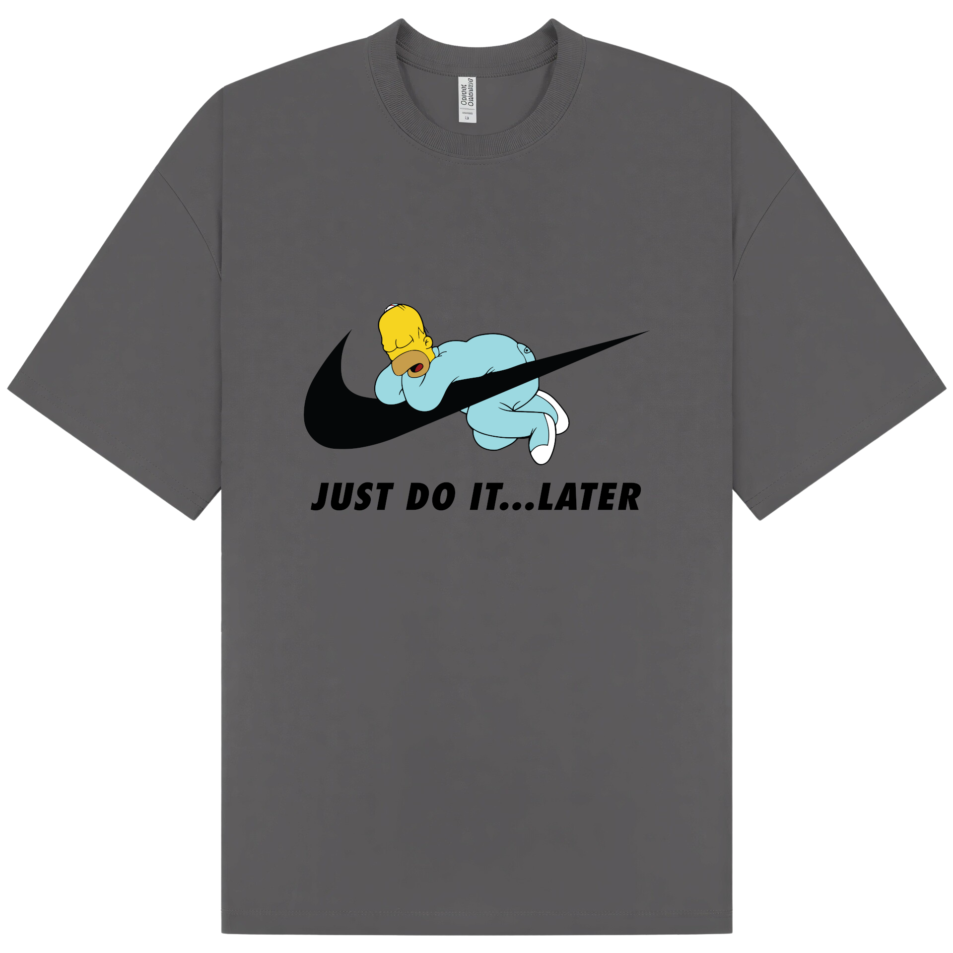 Nike Homer Simpson Sleeping Just Do It Later T-Shirt - Image 5