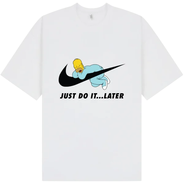 Nike Homer Simpson Sleeping Just Do It Later T-Shirt