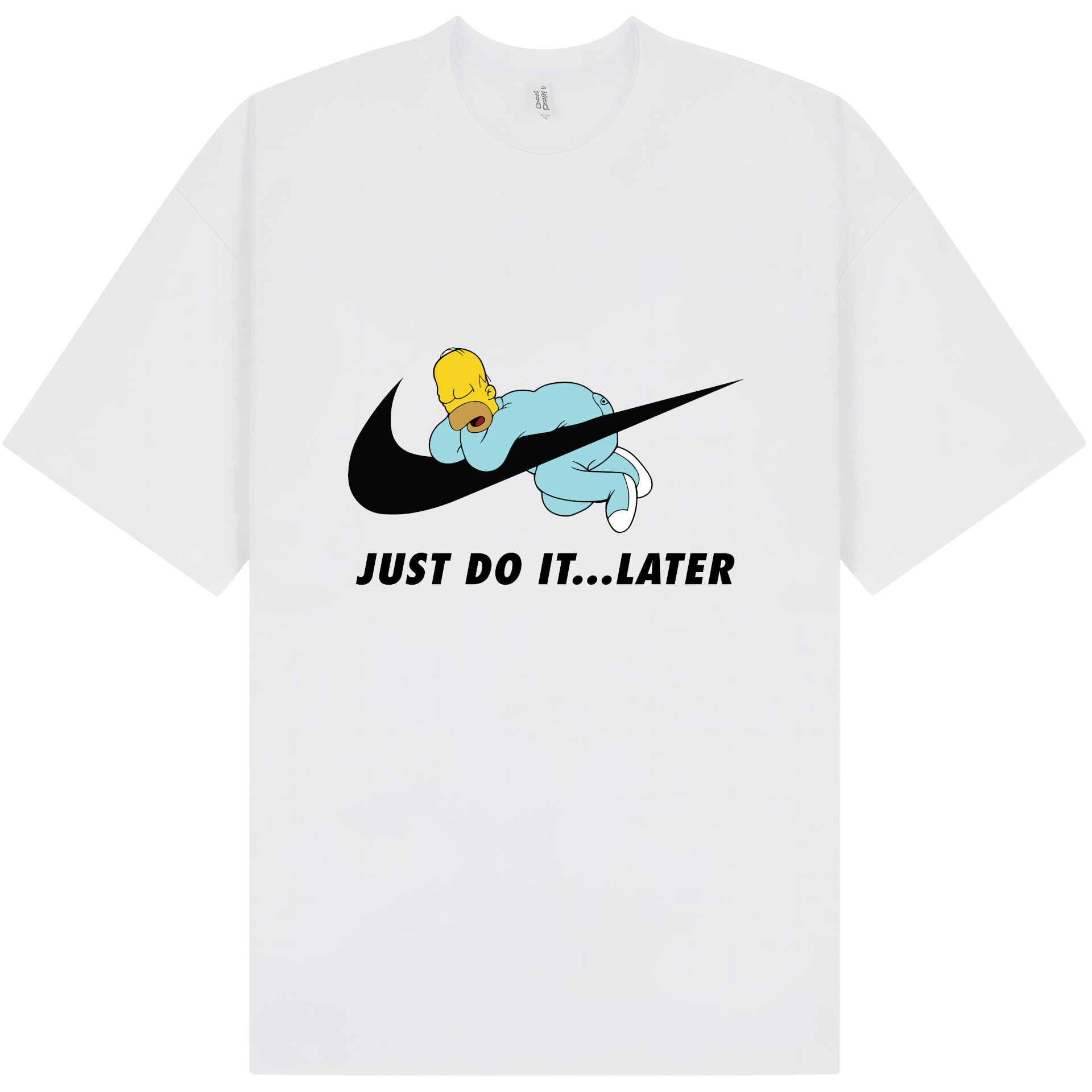 Nike Homer Simpson Sleeping Just Do It Later T-Shirt - Image 1