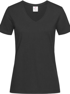 Stedman Classic Ringspun 155 Regular Fit V Neck Tee Ladies - Image 3