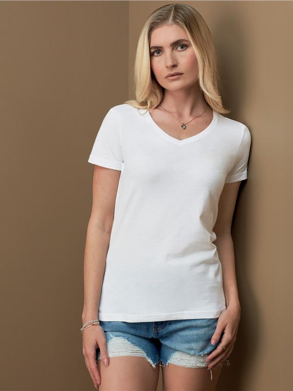 Stedman Classic Ringspun 155 Regular Fit V Neck Tee Ladies