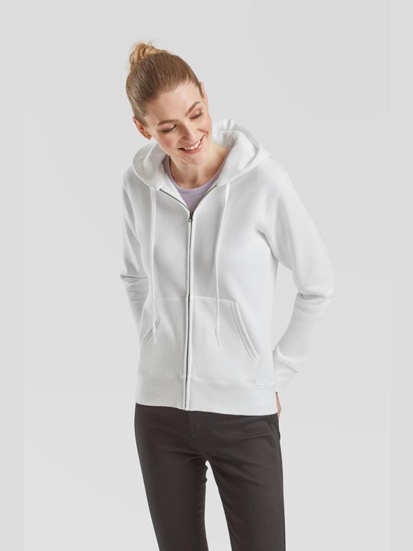 Fruit Of The Loom Premium Open End 280 Regular Fit Zip Hood Ladies