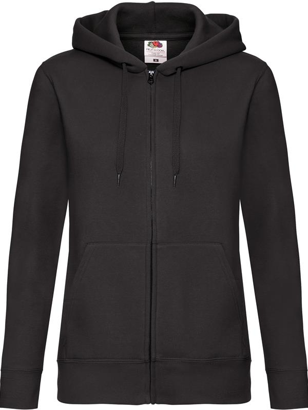 Fruit Of The Loom Premium Open End 280 Regular Fit Zip Hood Ladies