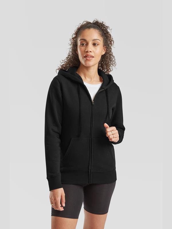 Fruit Of The Loom Premium Open End 280 Regular Fit Zip Hood Ladies