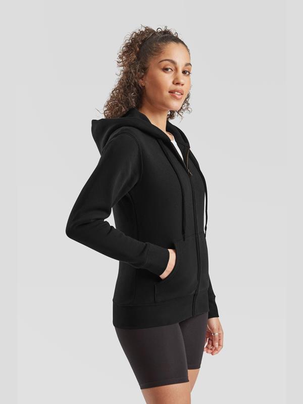 Fruit Of The Loom Premium Open End 280 Regular Fit Zip Hood Ladies