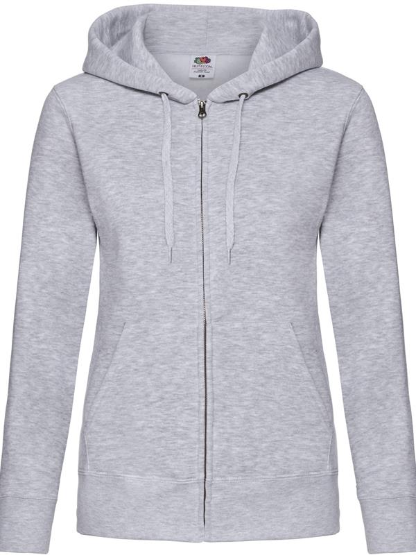Fruit Of The Loom Premium Open End 280 Regular Fit Zip Hood Ladies