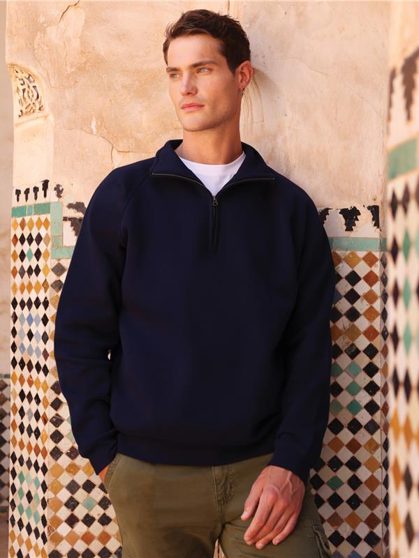 Fruit Of The Loom Iconic Premium Combed 300 Regular Fit Quarter Zip Sweat Adult