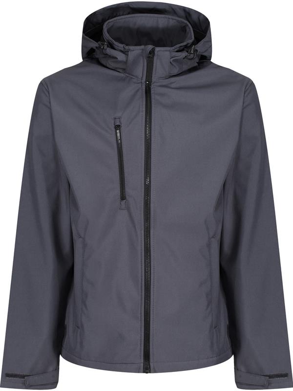 Regatta Professional Venturer 300 3 Layer Hooded Softshell FZ Adult in Seal Grey/Black