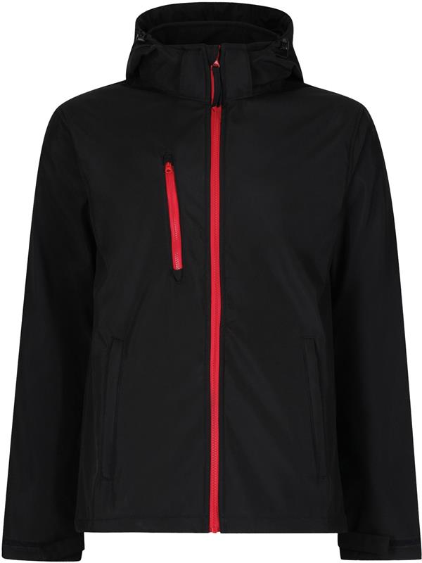 Regatta Professional Venturer 300 3 Layer Hooded Softshell FZ Adult in Black/Classic Red