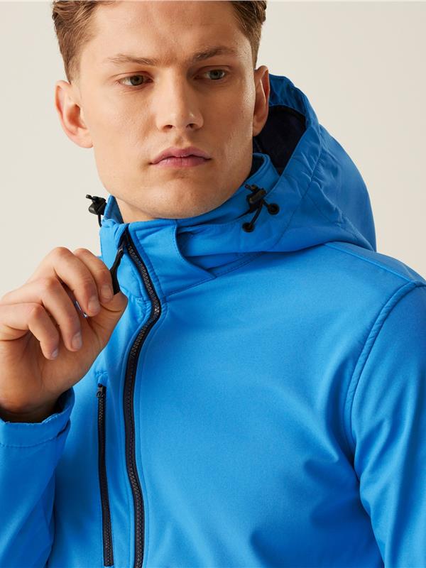 Regatta Professional Venturer 300 3 Layer Hooded Softshell FZ Adult in French Blue/Navy
