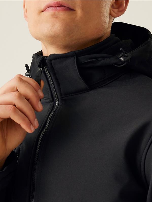 Regatta Professional Venturer 300 3 Layer Hooded Softshell FZ Adult in Black/Black