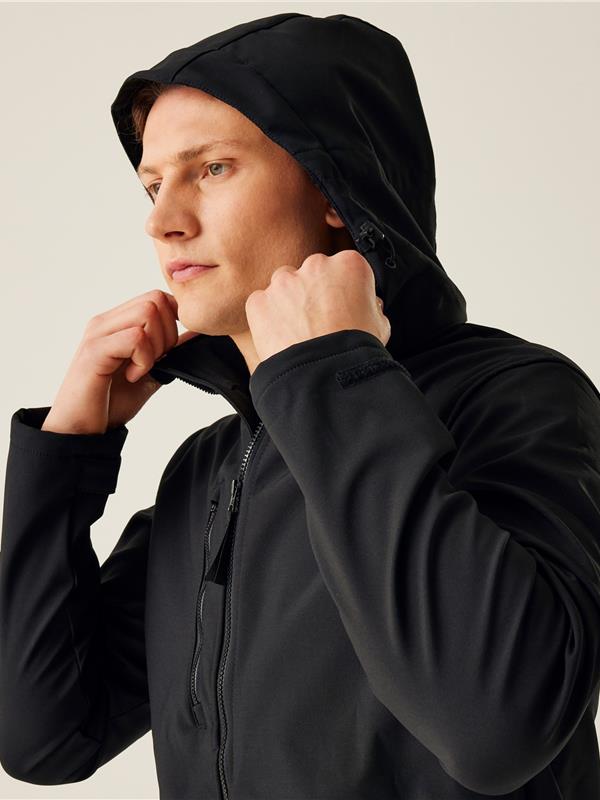 Regatta Professional Venturer 300 3 Layer Hooded Softshell FZ Adult in Black/Black