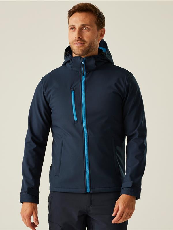 Regatta Professional Venturer 300 3 Layer Hooded Softshell FZ Adult in Navy/French Blue