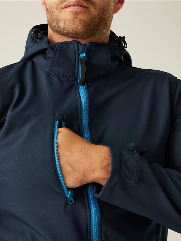 Regatta Professional Venturer 300 3 Layer Hooded Softshell FZ Adult in Navy/French Blue