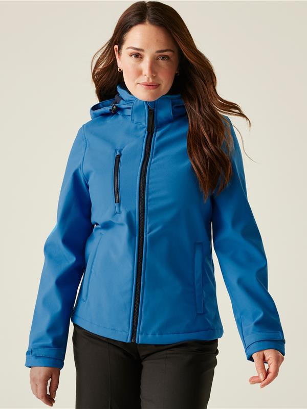 Regatta Professional Venturer 300 3 Layer Hooded Softshell FZ Ladies in French Blue/Navy