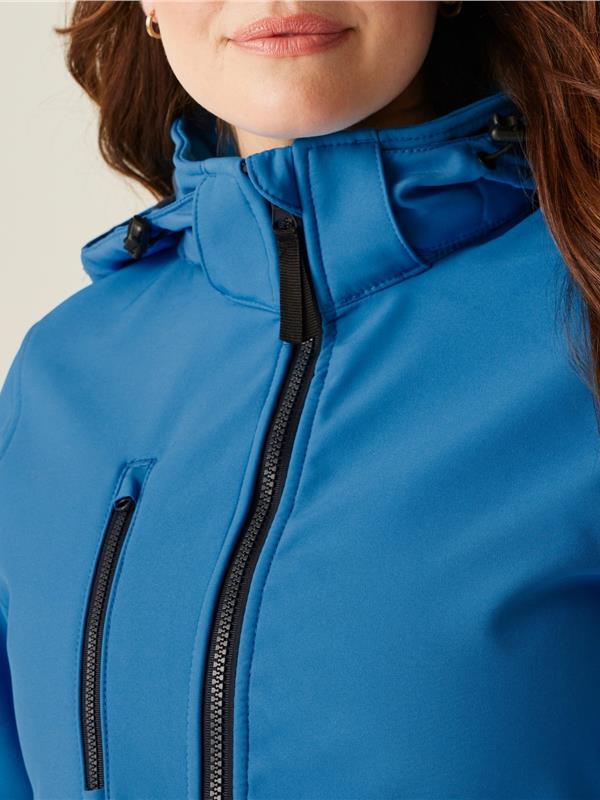 Regatta Professional Venturer 300 3 Layer Hooded Softshell FZ Ladies in French Blue/Navy