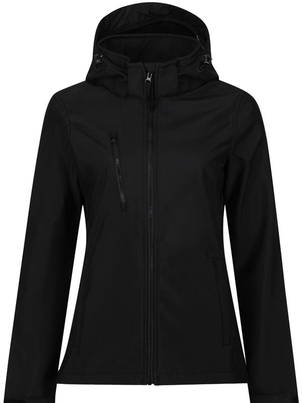 Regatta Professional Venturer 300 3 Layer Hooded Softshell FZ Ladies in Black/Black