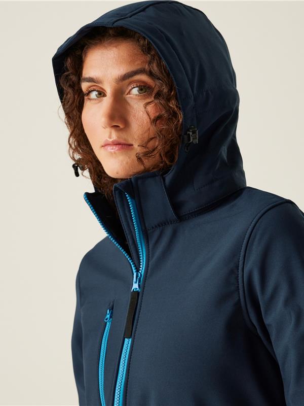 Regatta Professional Venturer 300 3 Layer Hooded Softshell FZ Ladies in Navy/French Blue