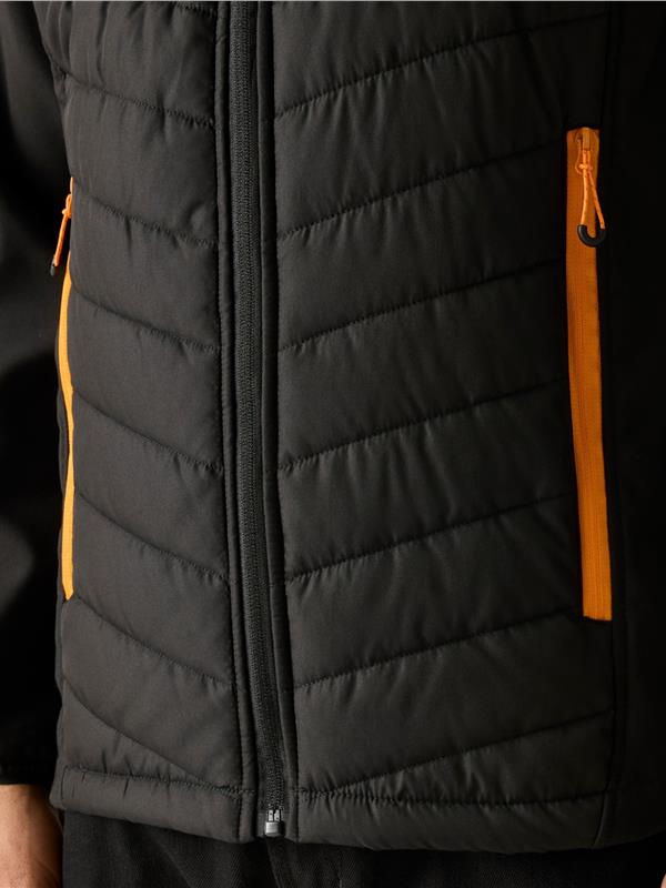 Regatta Professional Pro Universal Hybrid Jacket Adult in Black/Orange Pop