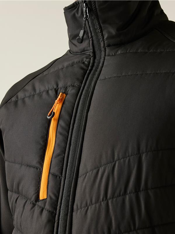 Regatta Professional Pro Universal Hybrid Jacket Adult in Black/Orange Pop