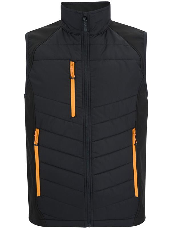 Regatta Professional Pro Universal Hybrid Bodywarmer Adult in Black/Orange Pop