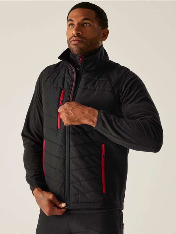 Regatta Professional Pro Universal Hybrid Bodywarmer Adult in Black/Classic Red