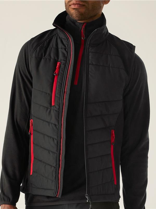Regatta Professional Pro Universal Hybrid Bodywarmer Adult in Black/Classic Red