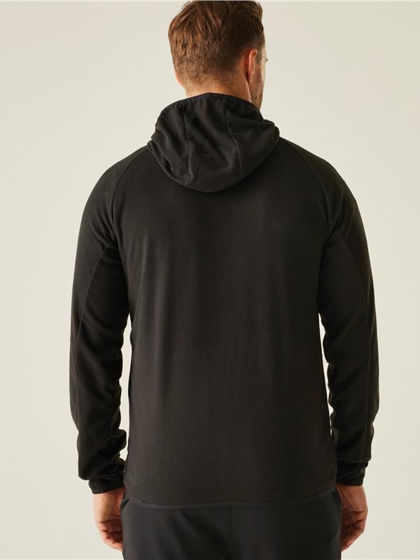Regatta Professional Navigate 180 Hooded Fleece FZ Adult in Black/Orange Pop