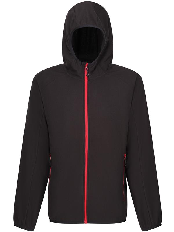 Regatta Professional Navigate 180 Hooded Fleece FZ Adult in Black/Classic Red