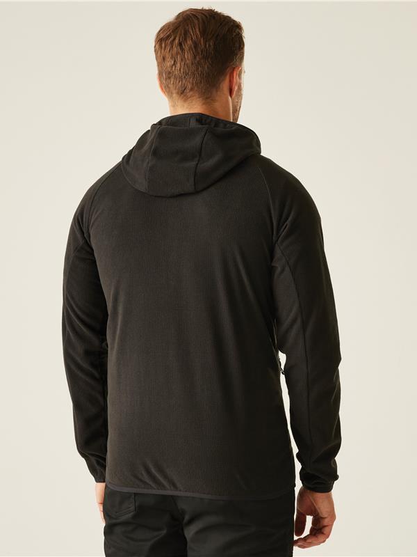 Regatta Professional Navigate 180 Hooded Fleece FZ Adult in Black/Seal Grey