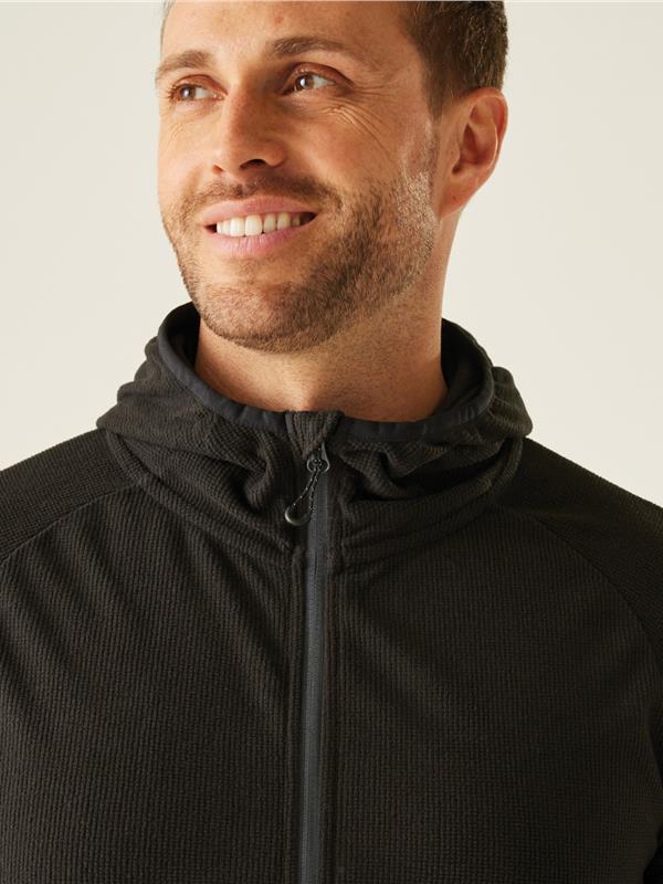 Regatta Professional Navigate 180 Hooded Fleece FZ Adult in Black/Seal Grey