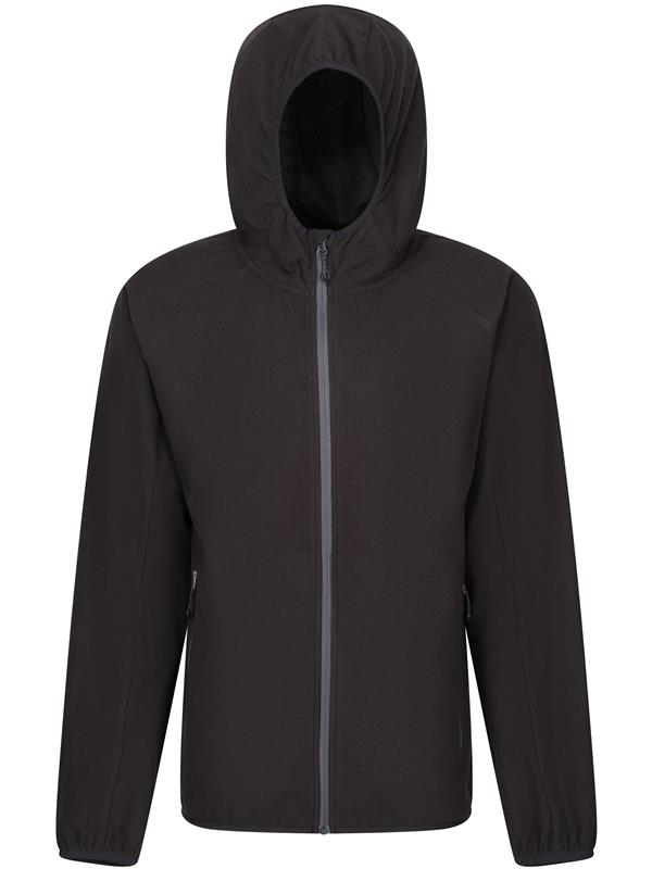 Regatta Professional Navigate 180 Hooded Fleece FZ Adult in Black/Seal Grey