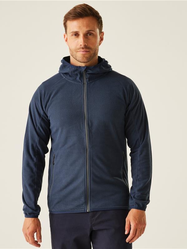 Regatta Professional Navigate 180 Hooded Fleece FZ Adult in Navy/Seal Grey