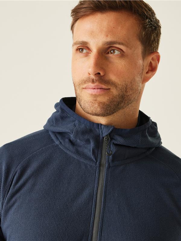 Regatta Professional Navigate 180 Hooded Fleece FZ Adult in Navy/Seal Grey