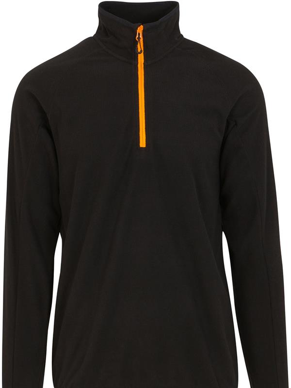 Regatta Professional Navigate 180 Quarter Zip Fleece Adult in Black/Orange Pop