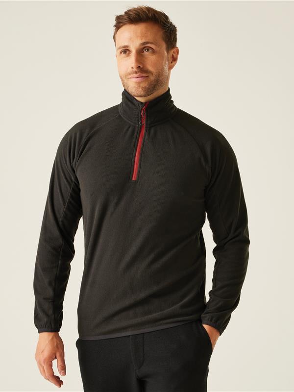 Regatta Professional Navigate 180 Quarter Zip Fleece Adult in Black/Classic Red
