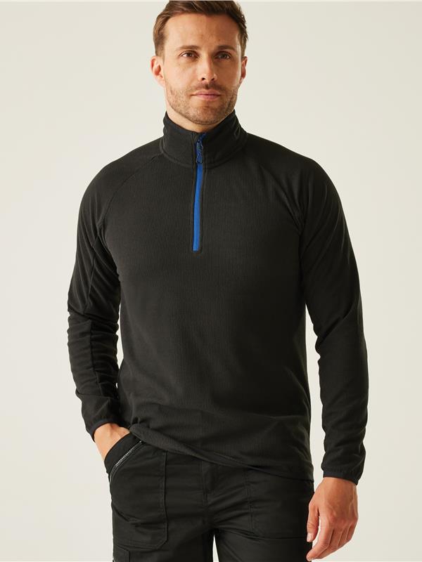 Regatta Professional Navigate 180 Quarter Zip Fleece Adult in Black/New Royal