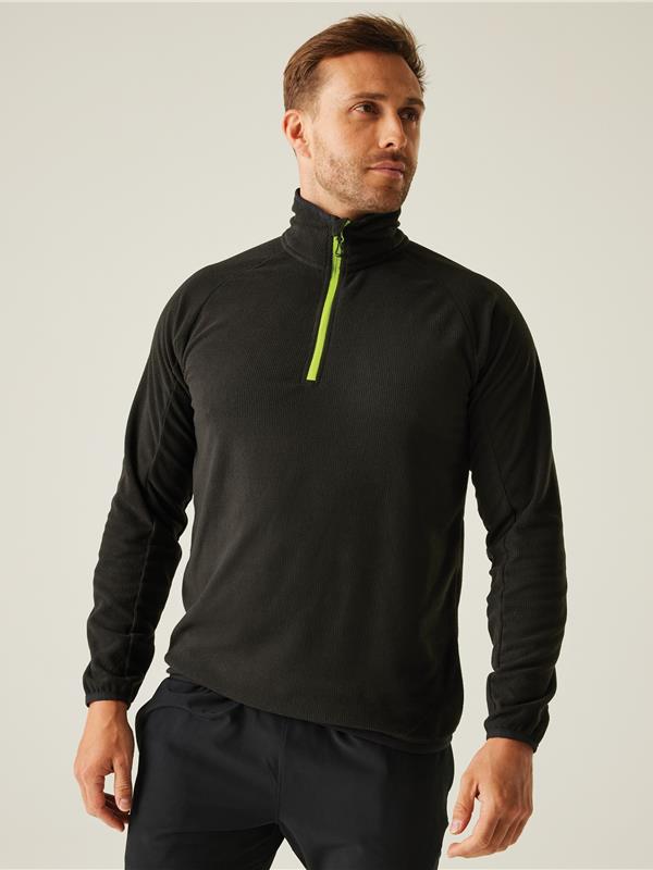 Regatta Professional Navigate 180 Quarter Zip Fleece Adult in Black/Lime