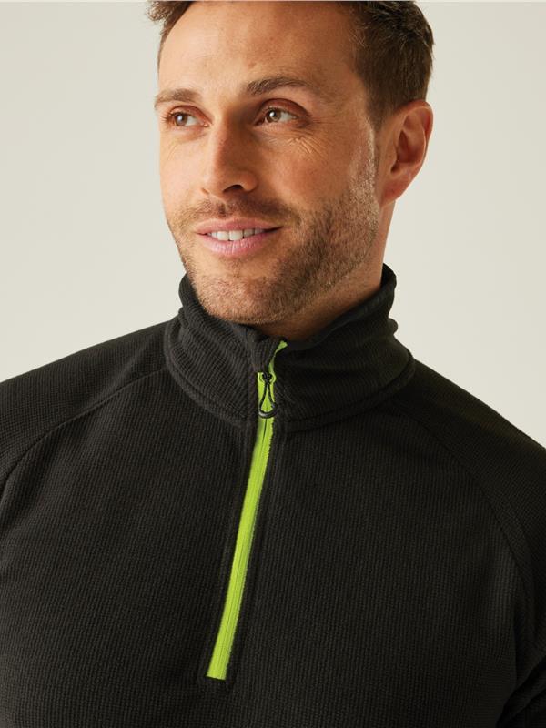 Regatta Professional Navigate 180 Quarter Zip Fleece Adult in Black/Lime