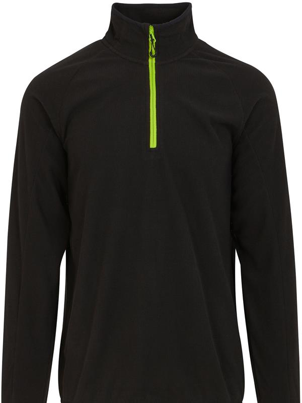 Regatta Professional Navigate 180 Quarter Zip Fleece Adult in Black/Lime